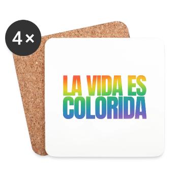 La Vida es colorida - Untersetzer (4er-Set) - Weiß - Vorne