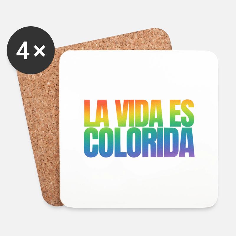 La Vida es colorida - Untersetzer (4er-Set) - Weiß