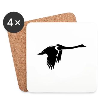 Elegant Flying Swan - Coasters (set of 4) - white - Front