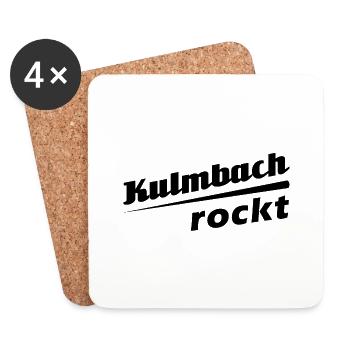 Kulmbach rockt - Textdesign mit Stadtnamen - Untersetzer (4er-Set) - Weiß - Vorne