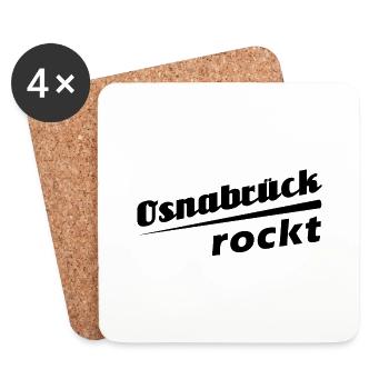 Osnabrück rockt - Textdesign mit Stadtnamen - Untersetzer (4er-Set) - Weiß - Vorne
