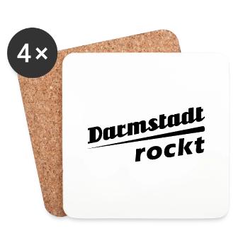 Darmstadt rockt - Textdesign mit Stadtnamen - Untersetzer (4er-Set) - Weiß - Vorne