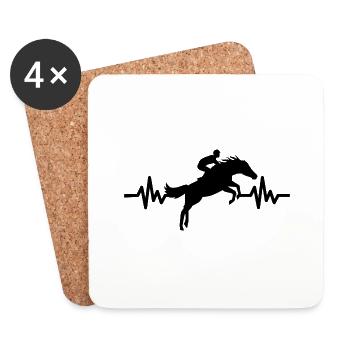 Heartbeat Horse - Stallion Mare Ross Equestrian - Coasters (set of 4) - white - Front