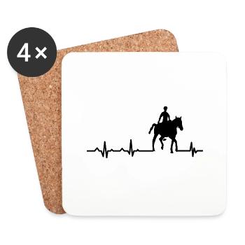 Heartbeat - Horse Lover - Heartbeat - Horse - Coasters (set of 4) - white - Front