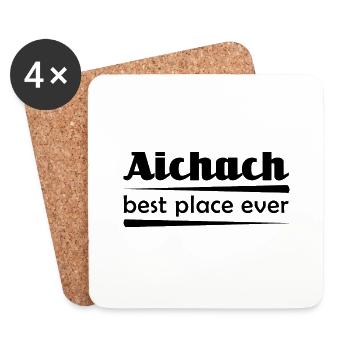 Aichach - Stadt best place ever - Untersetzer (4er-Set) - Weiß - Vorne