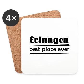 Erlangen - Stadt best place ever - Untersetzer (4er-Set) - Weiß - Vorne