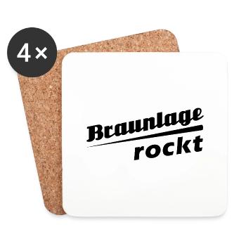 Braunlage rockt - Textdesign mit Stadtnamen - Untersetzer (4er-Set) - Weiß - Vorne