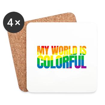 My world is colorful - Untersetzer (4er-Set) - Weiß - Vorne