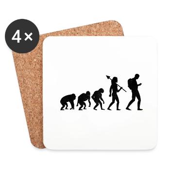 Geocaching Geocache Evolution Geocacher Geocacher - Untersetzer (4er-Set) - Weiß - Vorne