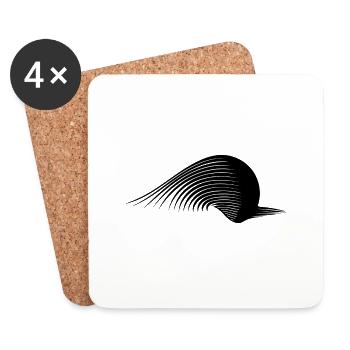 Gravitational field point in space-time mass - Coasters (set of 4) - white - Front