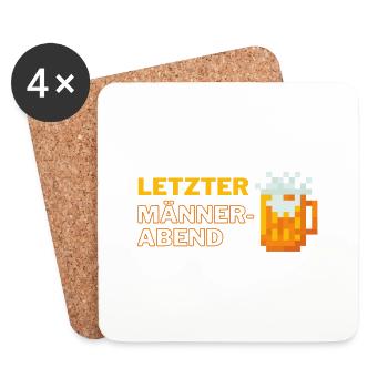 Letzter Männerabend pixel - Untersetzer (4er-Set) - Weiß - Vorne
