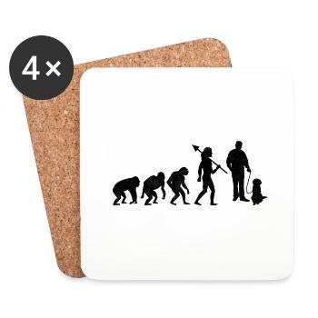 Tiersitter Evolution Haustiersitter Hundesitter Hund W - Untersetzer (4er-Set) - Weiß - Vorne