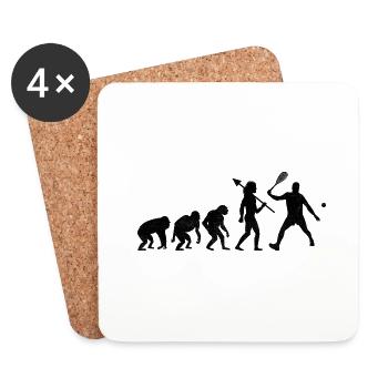 Squash Player Squash Evolution Player Raquetball S - Coasters (set of 4) - white - Front
