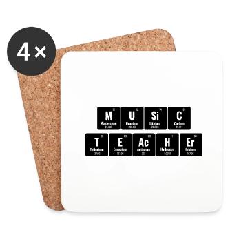 Periodical Table Of Elements Music Teacher Class M - Coasters (set of 4) - white - Front