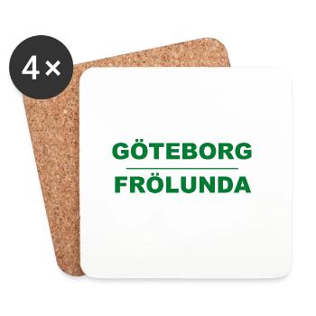 Göteborg Frölunda – Design vert-noir - Dessous de verre (lot de 4) - blanc - Devant