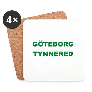Göteborg Tynnered – Design vert-noir - Dessous de verre (lot de 4) - blanc - Devant