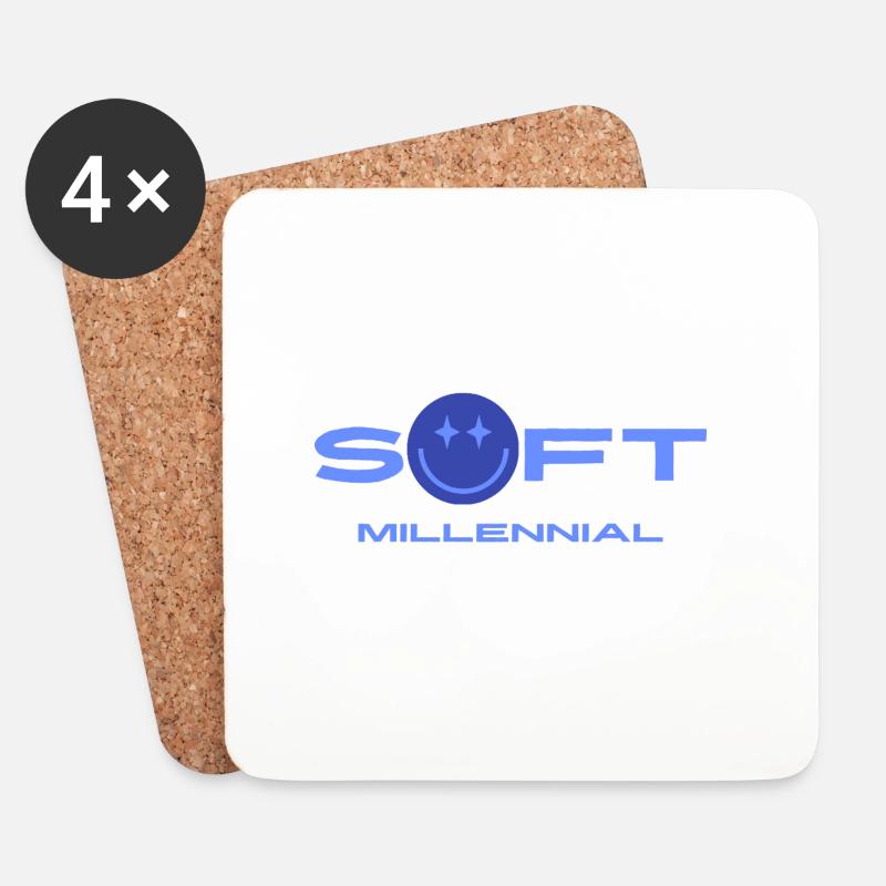 Soft Millennial Logo - Untersetzer (4er-Set) - Weiß