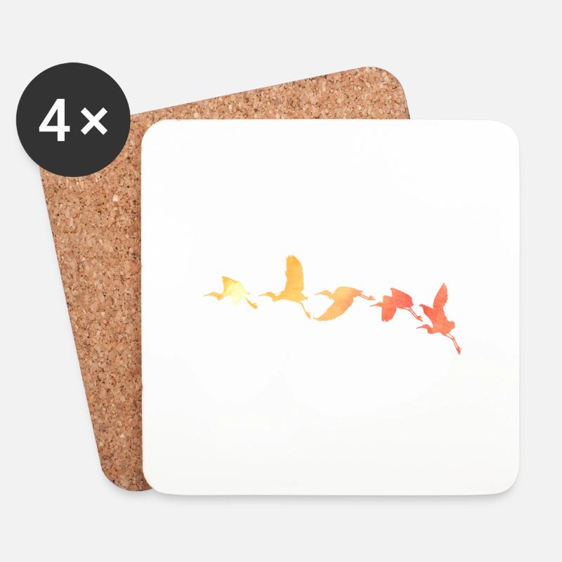 birds - Coasters (set of 4) - white