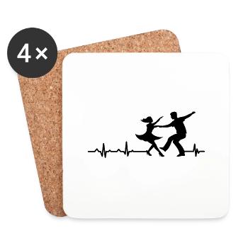 Heartbeat Dance Couple - Coasters (set of 4) - white - Front