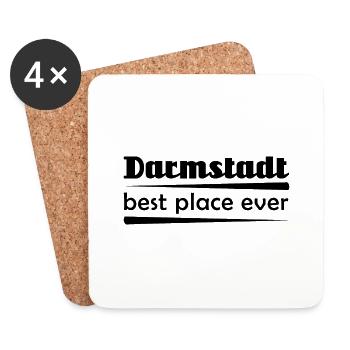 Darmstadt - Stadt best place ever - Untersetzer (4er-Set) - Weiß - Vorne