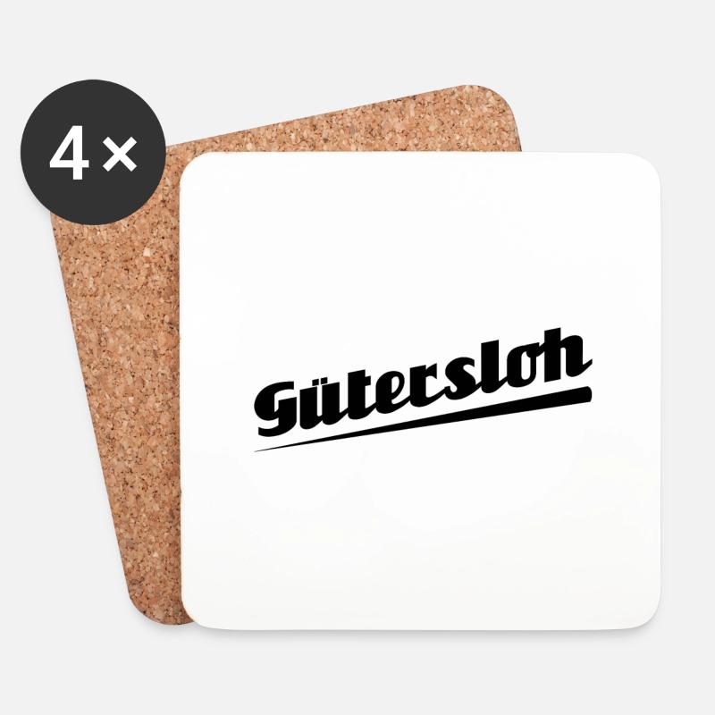 Gütersloh - Textdesign mit Stadtnamen - Untersetzer (4er-Set) - Weiß
