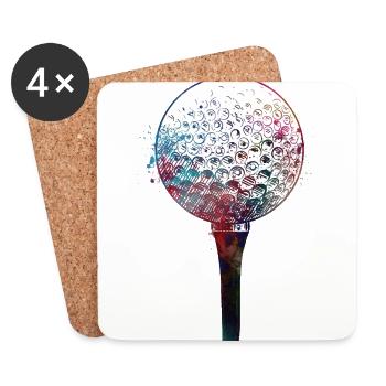 Golf player sport #golf #sport - Coasters (set of 4) - white - Front