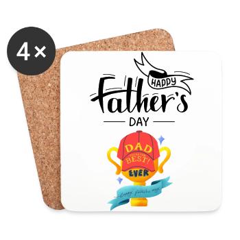 Vatertag - Papa das Beste aller Zeiten - Untersetzer (4er-Set) - Weiß - Vorne