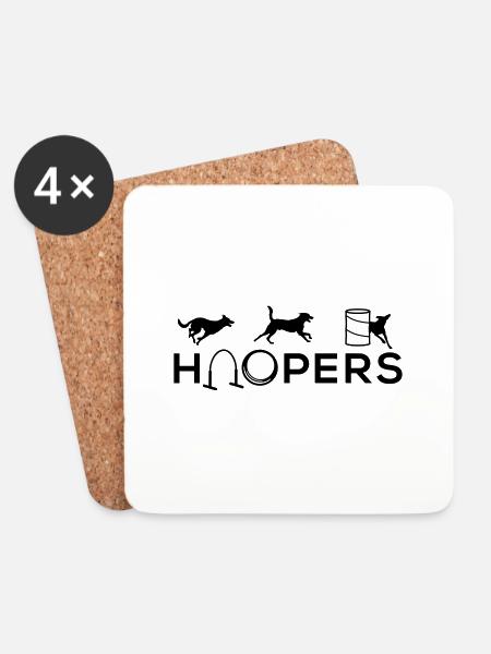 Hoopers ohne Querstrebe Hundesport Nr 6 - Untersetzer (4er-Set) - Weiß