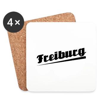 Freiburg - Textdesign mit Stadtnamen - Untersetzer (4er-Set) - Weiß - Vorne