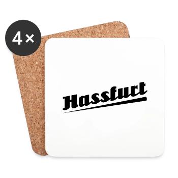 Hassfurt - Textdesign mit Stadtnamen - Untersetzer (4er-Set) - Weiß - Vorne