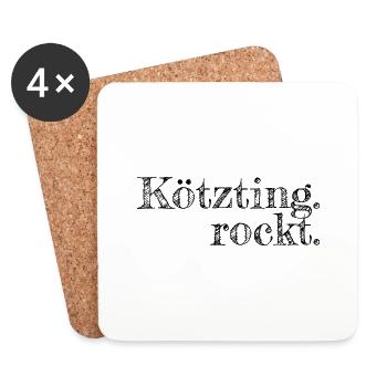 Kötzting rockt - Textdesign mit Stadtnamen - Untersetzer (4er-Set) - Weiß - Vorne