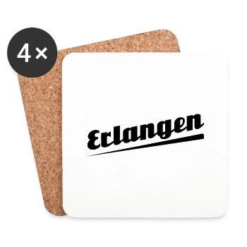 Erlangen - Textdesign mit Stadtnamen - Untersetzer (4er-Set) - Weiß - Vorne