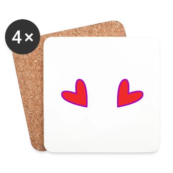 HEART. MOTHER'S DAY. HEART. HAPPY BIRTHDAY. MOM - Coasters (set of 4) - white - Front