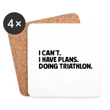 Je ne peux pas, j’ai des projets de faire du triathlon Triathlète - Dessous de verre (lot de 4) - blanc - Devant