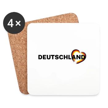 Germany – Heart in Black Red Gold - Coasters (set of 4) - white - Front