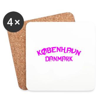 Copenhague pour toujours, Danemark - Dessous de verre (lot de 4) - blanc - Devant