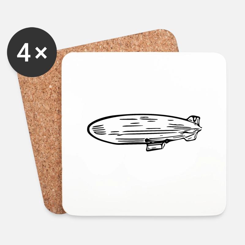 Zeppelin Luftschiff Fan Design - Untersetzer (4er-Set) - Weiß