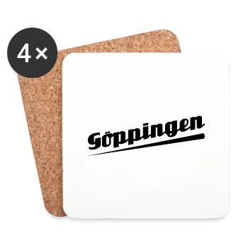 Göppingen - Textdesign mit Stadtnamen - Untersetzer (4er-Set) - Weiß - Vorne