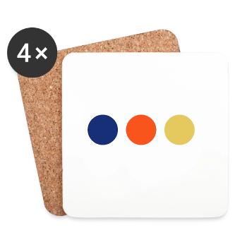 Trio de couleurs Minimal Circles - Dessous de verre (lot de 4) - blanc - Devant