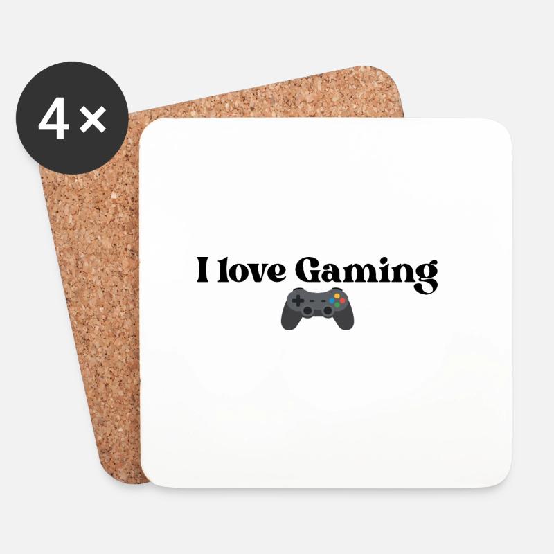 I Love Gaming - Untersetzer (4er-Set) - Weiß