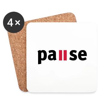 Pause - Untersetzer (4er-Set) - Weiß - Vorne
