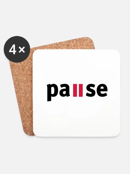 Pause - Untersetzer (4er-Set) - Weiß