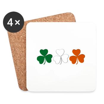 3 SHAMROCKS IRELAND - Coasters (set of 4) - white - Front