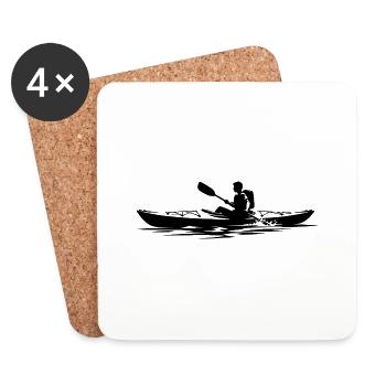 Kanuausrüstung Kayak Boot Kanuclub - Untersetzer (4er-Set) - Weiß - Vorne