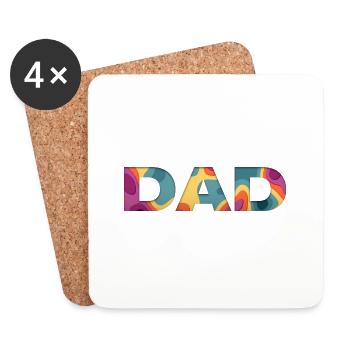 DAD Shirt / Familie Partnerlook - Untersetzer (4er-Set) - Weiß - Vorne