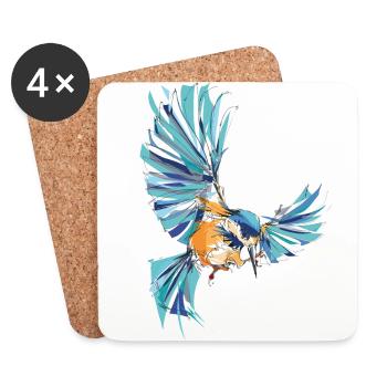 Eisvogel - Untersetzer (4er-Set) - Weiß - Vorne