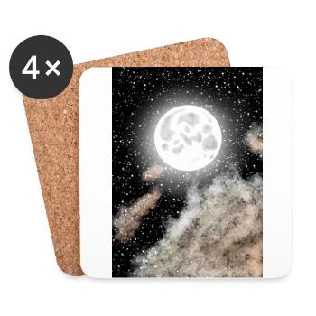 Nuages de lune - Dessous de verre (lot de 4) - blanc - Devant