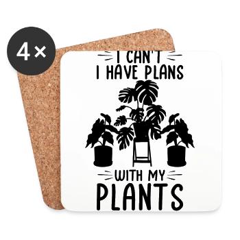 Plantes d’intérieur - Dessous de verre (lot de 4) - blanc - Devant