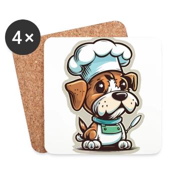 Gourmet-Welpe - Untersetzer (4er-Set) - Weiß - Vorne