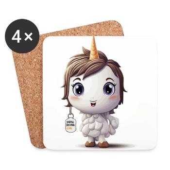 Believing Unicorn Marathon Keychain - Coasters (set of 4) - white - Front